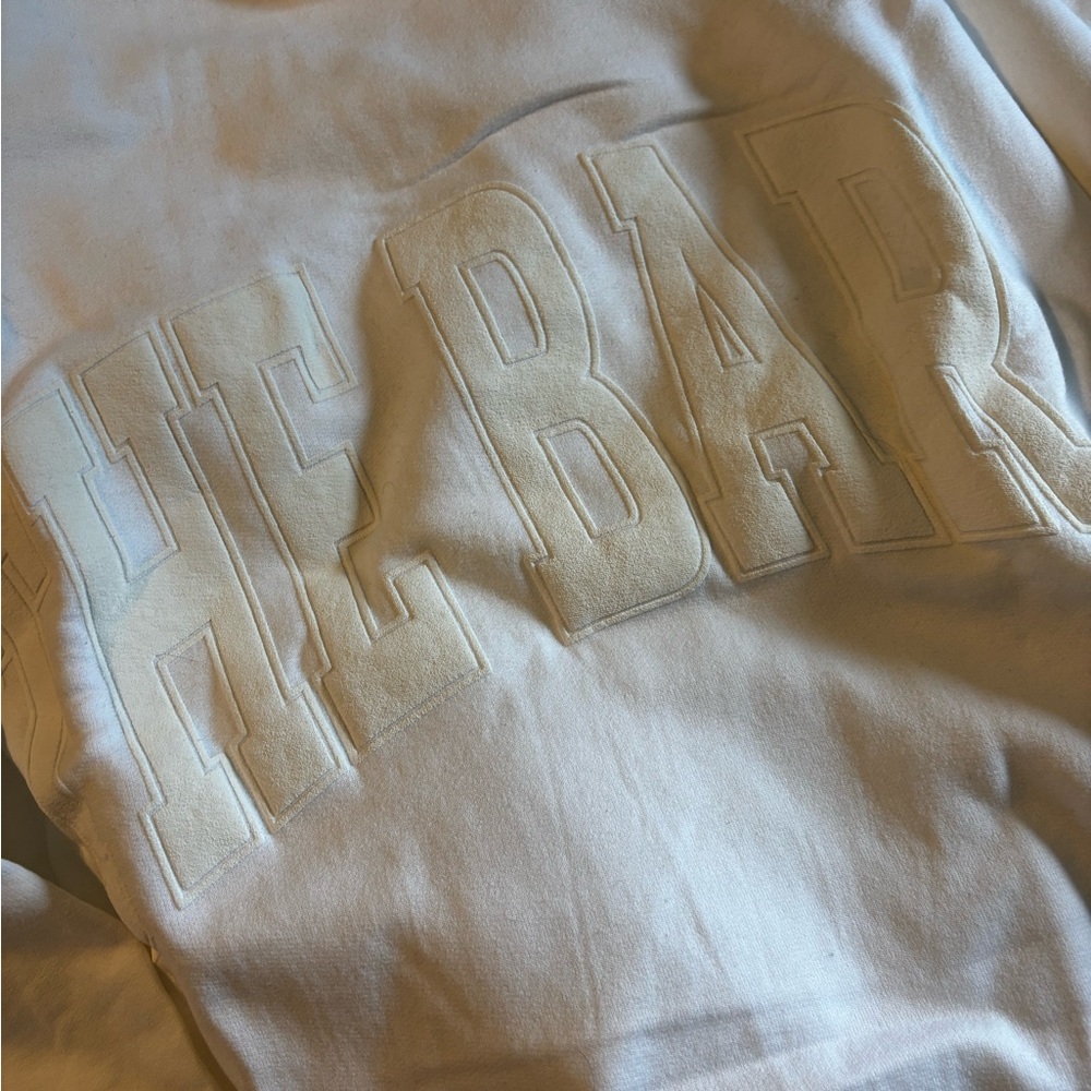 The Bar White on White oversized crewneck